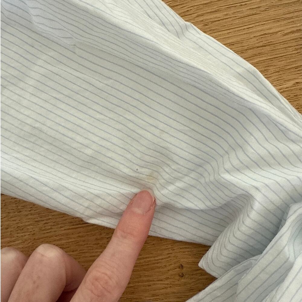 Dolce & Gabanna - Striped Button Down Dress Shirt in White & Blue - Picture 4 of 4